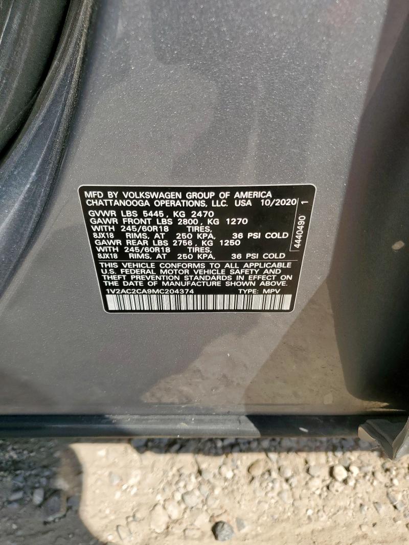 2021 VOLKSWAGEN ATLAS CROS #3298150249