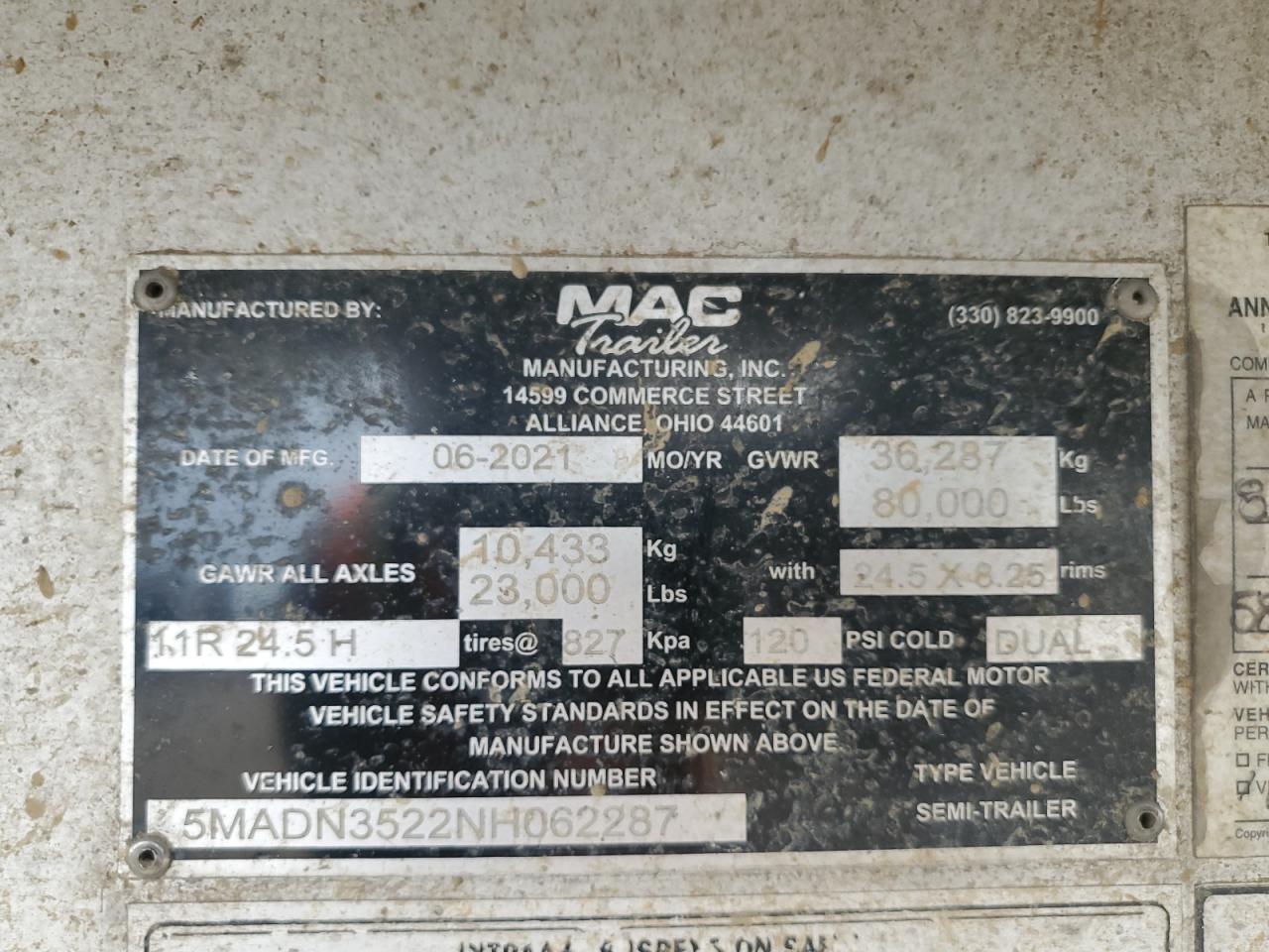 Lot #3277492616 2022 MAC TRAILER DUMP TRAIL