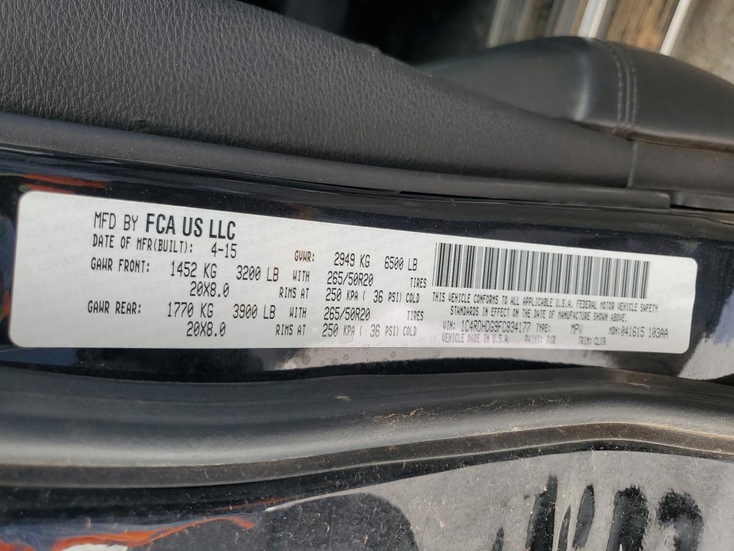 2015 DODGE DURANGO LI - 1C4RDHDG9FC834177