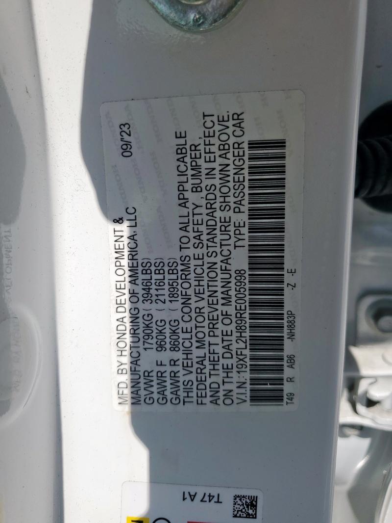 2024 HONDA CIVIC SPOR 19XFL2H89RE005998