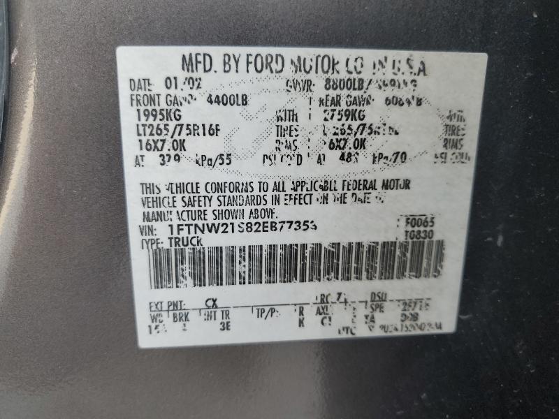 2002 FORD F250 SUPER #3284167535