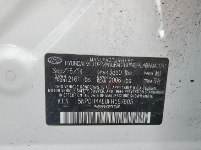 2015 HYUNDAI ELANTRA SE 5NPDH4AE8FH587605