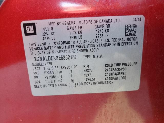 2014 CHEVROLET EQUINOX LTZ - 2GNALDEK8E6332187