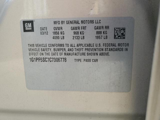 2012 CHEVROLET CRUZE LT - 1G1PF5SC7C7306778