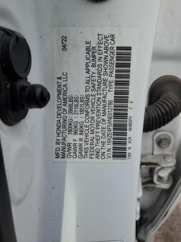 2022 HONDA INSIGHT EX 19XZE4F5XNE012786