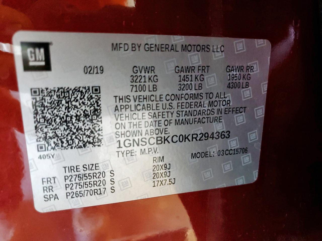 CHEVROLET TAHOE C1500 LT