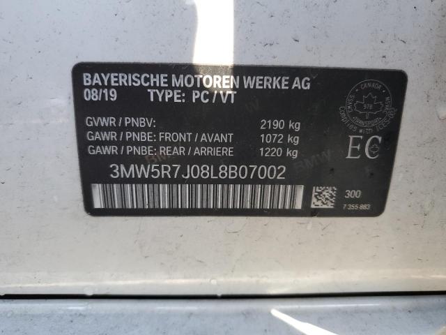 2020 BMW 330XI - 3MW5R7J08L8B07002