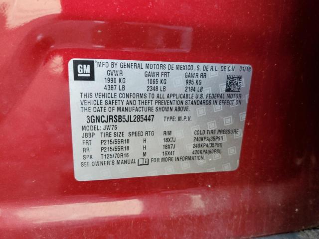 2018 CHEVROLET TRAX PREMI 3GNCJRSB5JL285447