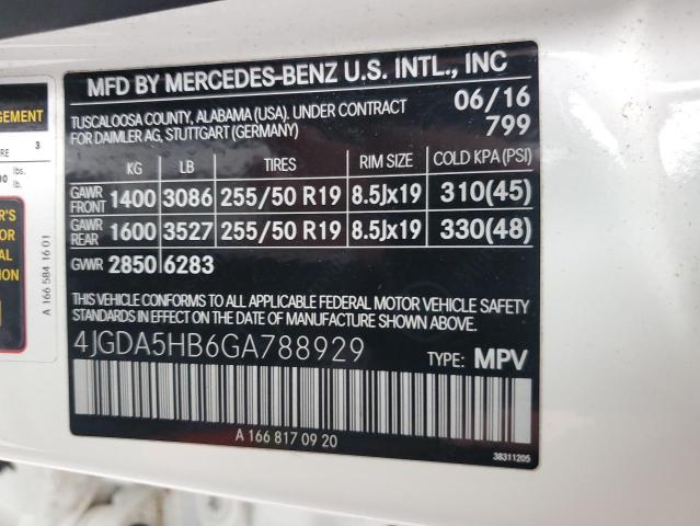 2016 MERCEDES-BENZ GLE 350 4M 4JGDA5HB6GA788929