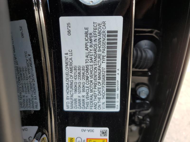 2025 HONDA ACCORD LX #3290405779