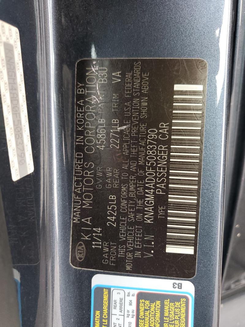 2015 KIA OPTIMA HYB KNAGM4AD0F5083790