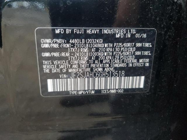 2016 SUBARU FORESTER 2 JF2SJAHC6GH513518