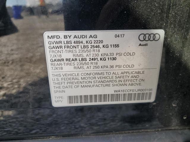 2018 AUDI Q3 PREMIUM WA1ECCFS1JR003195