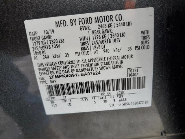 2020 FORD EDGE SE - 2FMPK4G91LBA07624