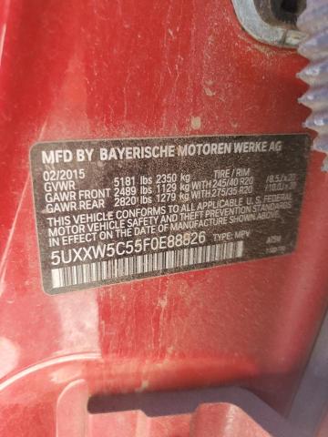 2015 BMW X4 XDRIVE3 5UXXW5C55F0E88826