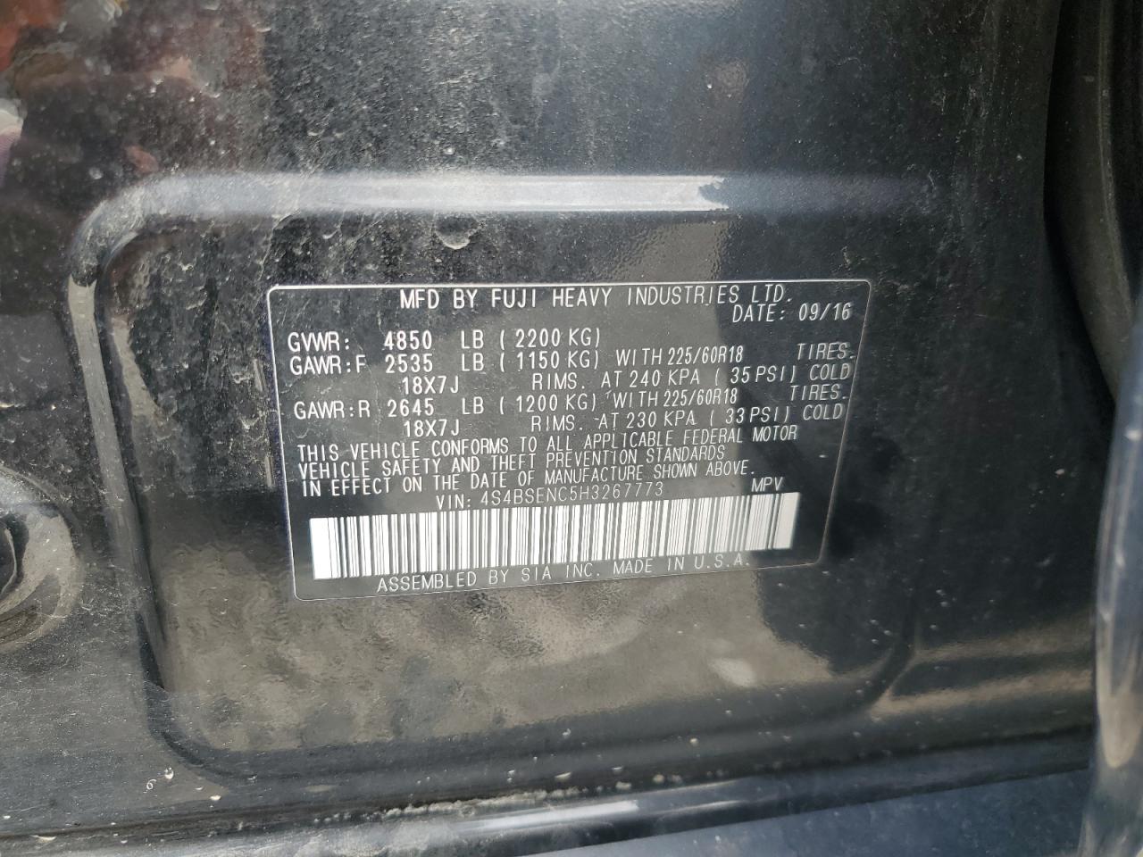 SUBARU OUTBACK 3.6R LIMITED