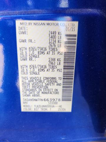 2015 NISSAN XTERRA X 5N1AN0NW7FN663978