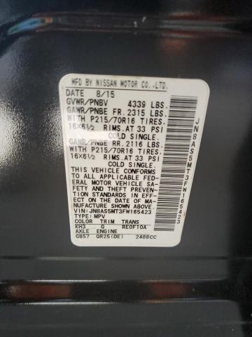 2015 NISSAN ROGUE SELE JN8AS5MT3FW165423