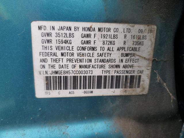 2012 HONDA FIT SPORT #3268869238