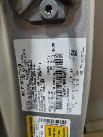 2017 FORD FUSION SE - 3FA6P0H70HR106991