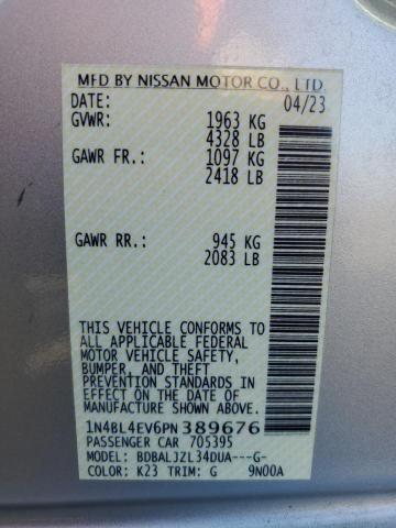 2023 NISSAN ALTIMA SL 1N4BL4EV6PN389676