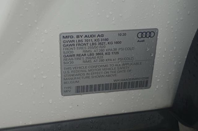 2021 AUDI E-TRON PRE WA1AAAGE8MB010286