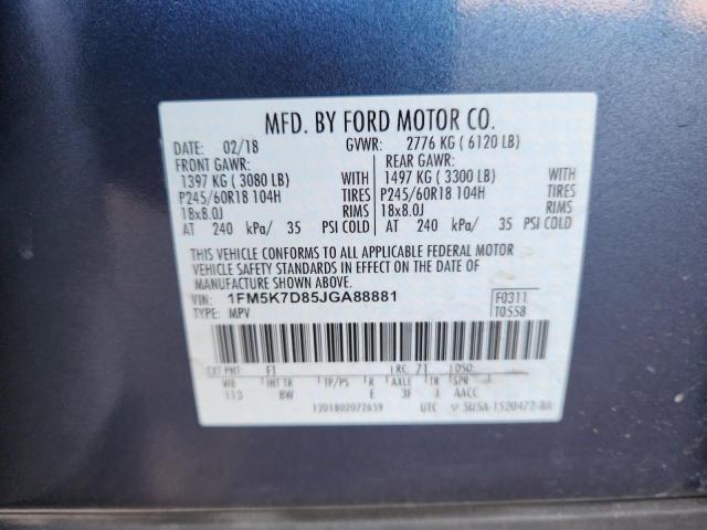 2018 FORD EXPLORER X - 1FM5K7D85JGA88881