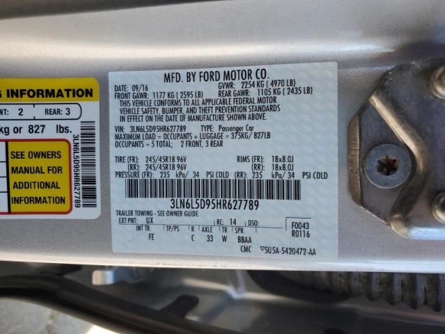 2017 LINCOLN MKZ SELECT - 3LN6L5D95HR627789