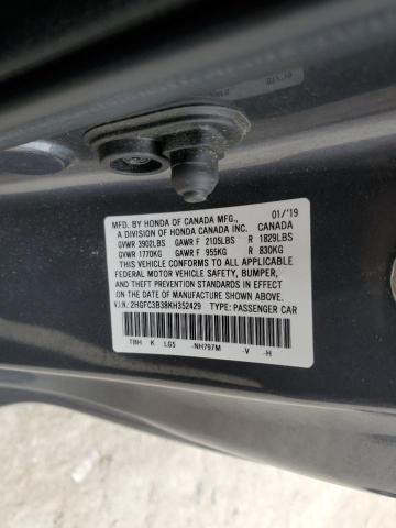 2019 HONDA CIVIC EX #3296904817