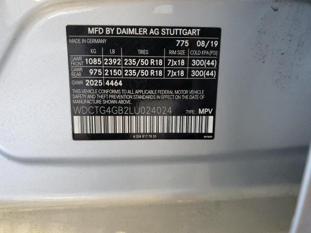 2020 MERCEDES-BENZ GLA 250 4M - WDCTG4GB2LU024024