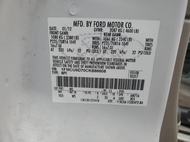 2012 FORD ESCAPE XLT - 1FMCU9D70CKB86608