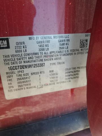 2017 CHEVROLET COLORADO Z 1GCGTDEN9H1253387