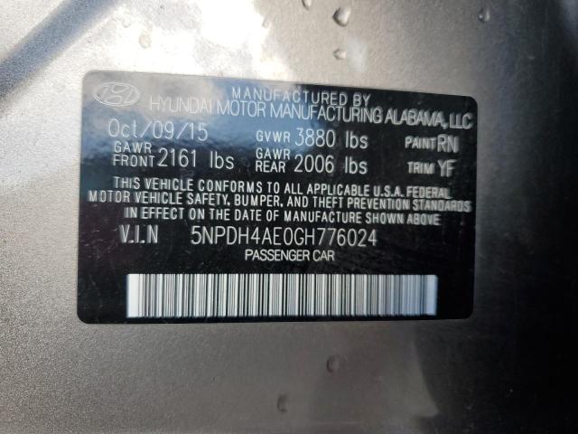 2016 HYUNDAI ELANTRA SE - 5NPDH4AE0GH776024