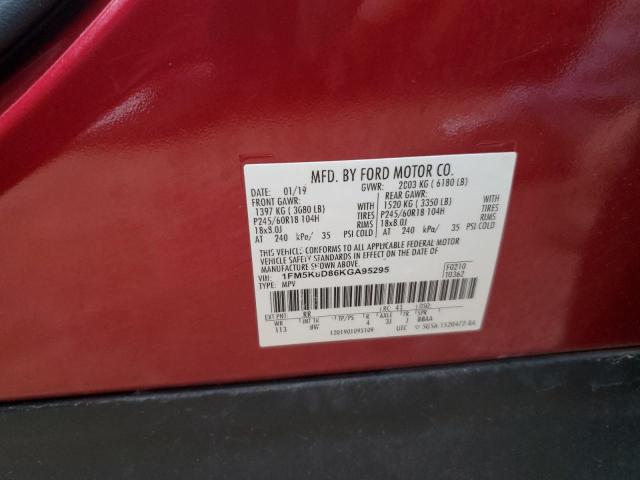 2019 FORD EXPLORER X - 1FM5K8D86KGA95295