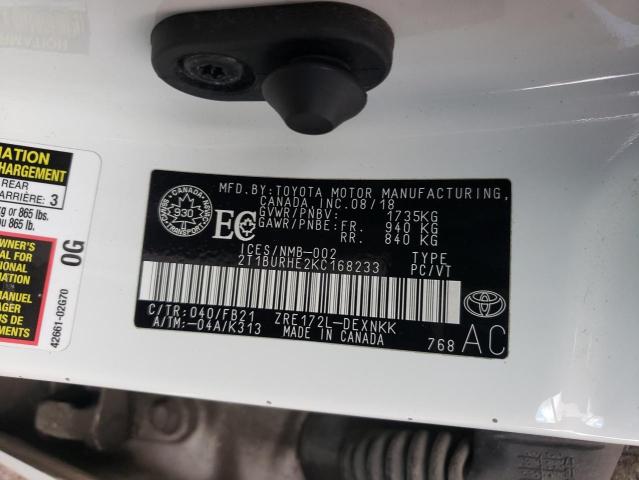 2019 TOYOTA COROLLA L - 2T1BURHE2KC168233