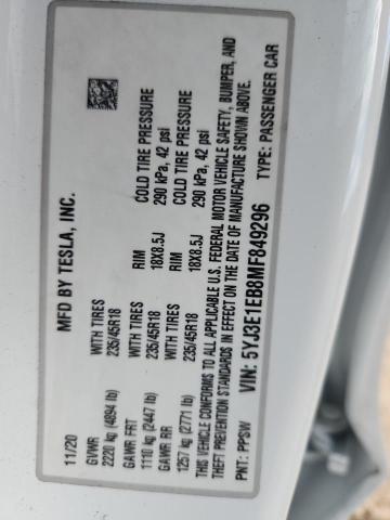 2021 TESLA MODEL 3 #3310428953