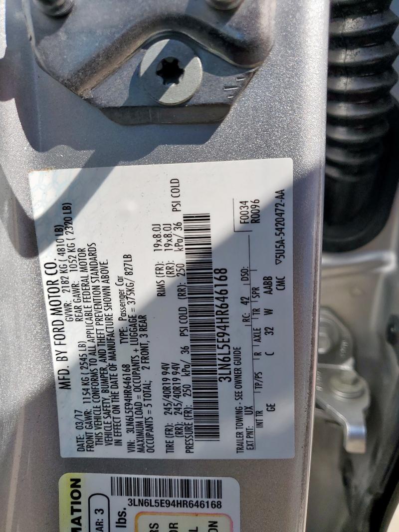 2017 LINCOLN MKZ RESERV 3LN6L5E94HR646168