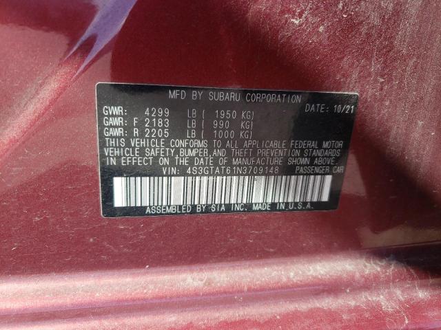 2022 SUBARU IMPREZA LI 4S3GTAT61N3709148