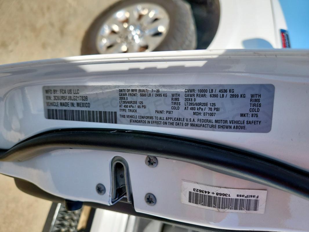 2020 RAM 2500 LARAM 3C6UR5FJ8LG217839