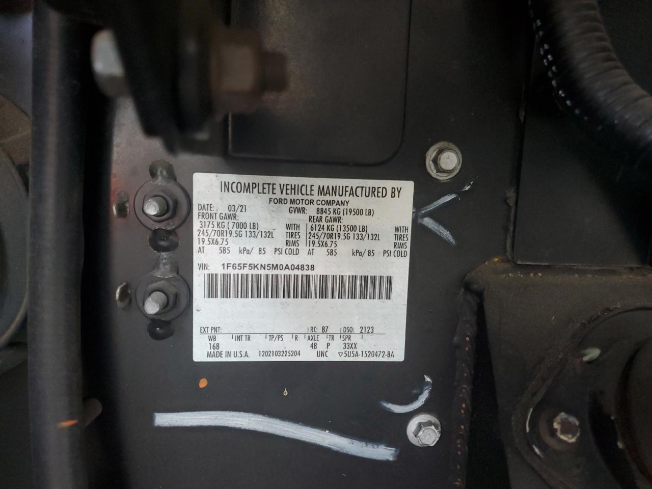 Lot #3315832353 2021 FORD F59