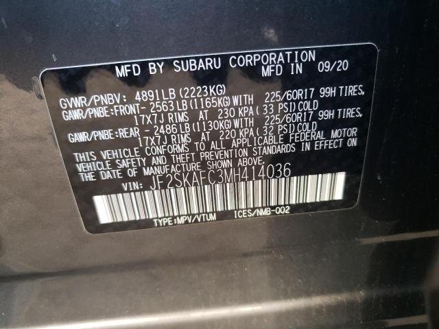 2021 SUBARU FORESTER P JF2SKAFC3MH414036