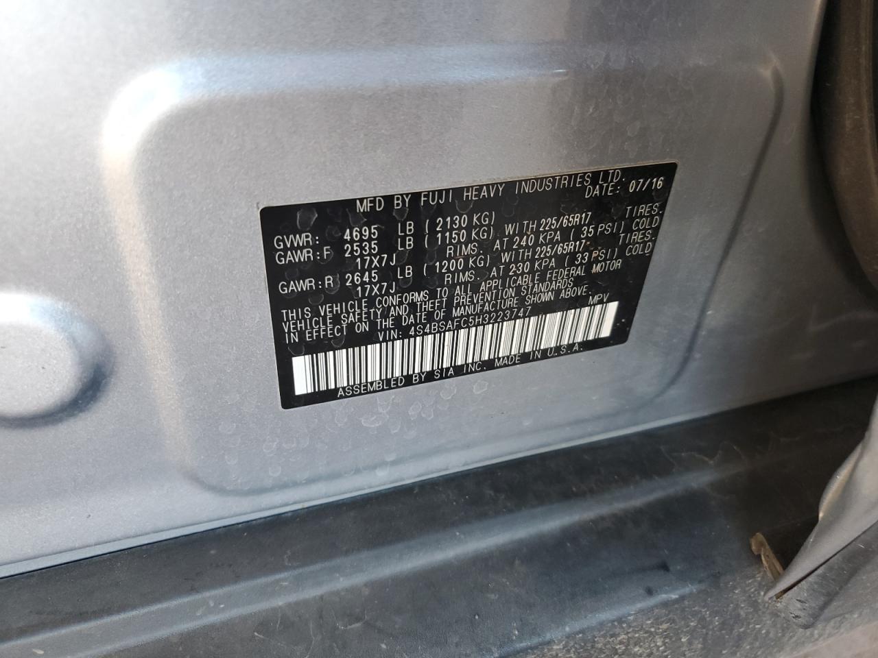 SUBARU OUTBACK 2.5I PREMIUM