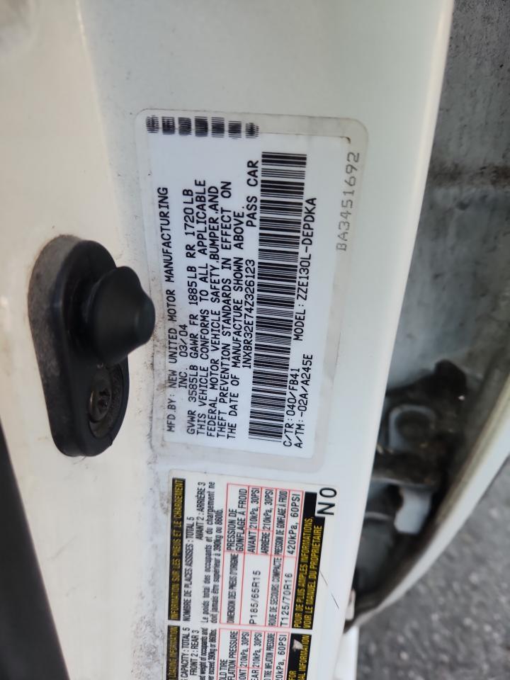 Lot #3302700011 2004 TOYOTA COROLLA CE