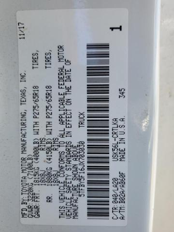 2018 TOYOTA TUNDRA DOU 5TFBY5F16JX703030