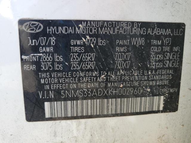 2019 HYUNDAI SANTA FE S - 5NMS33ADXKH002960