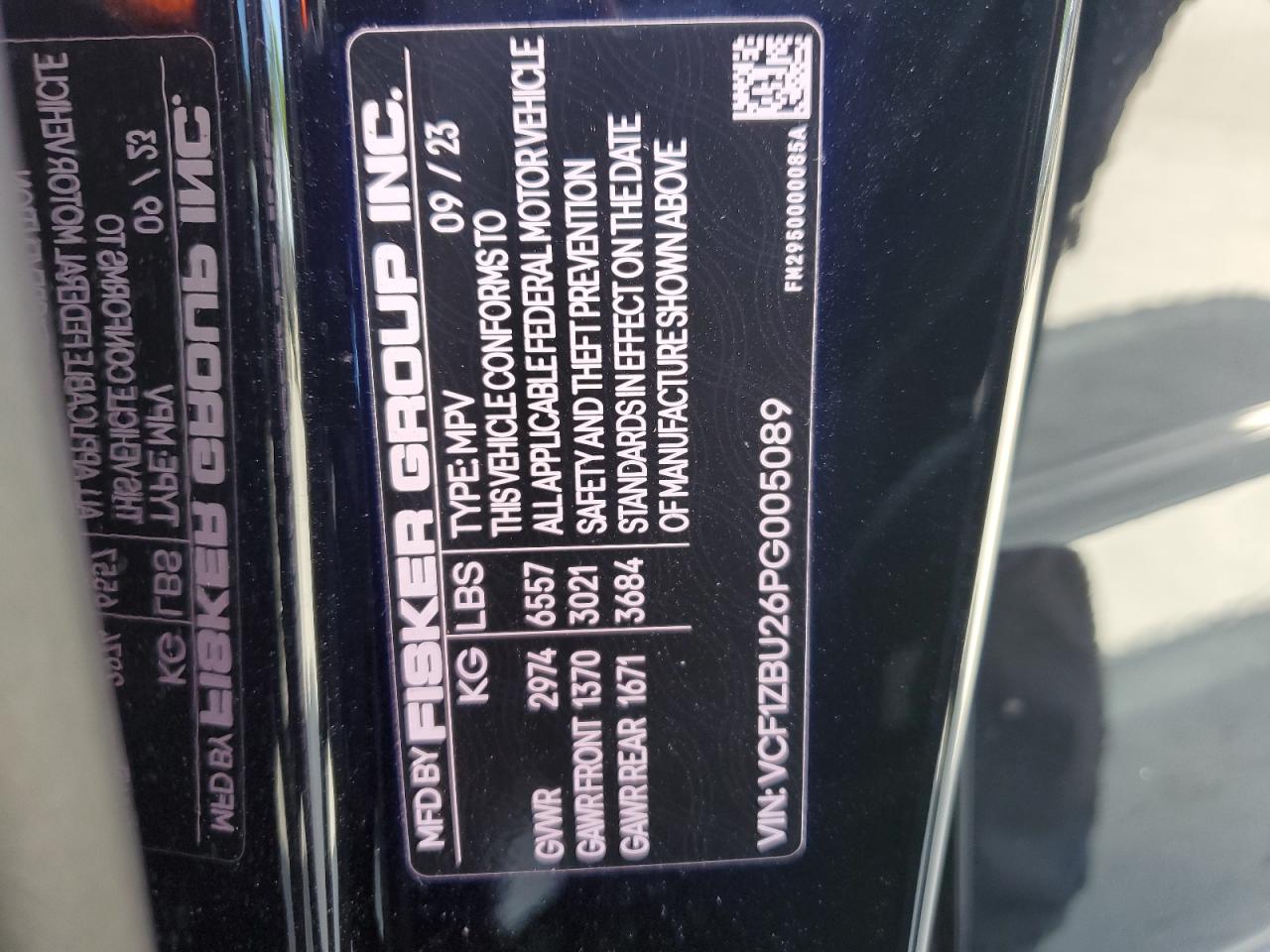 Lot #3268298029 2023 FISKER AUTOMOTIVE OCEAN