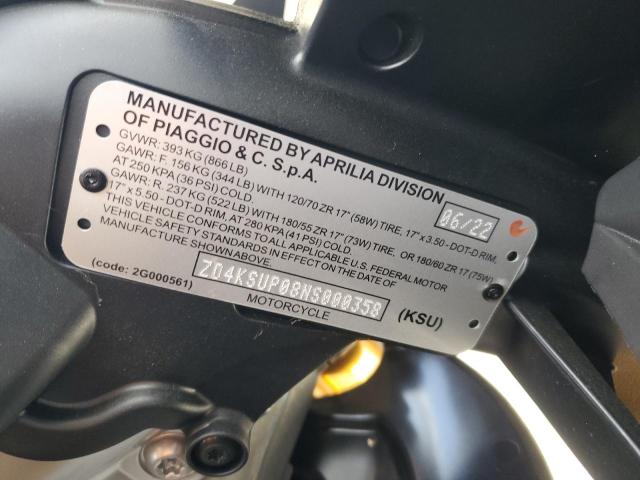 2022 APRILIA RS 660 FAC ZD4KSUP08NS000358