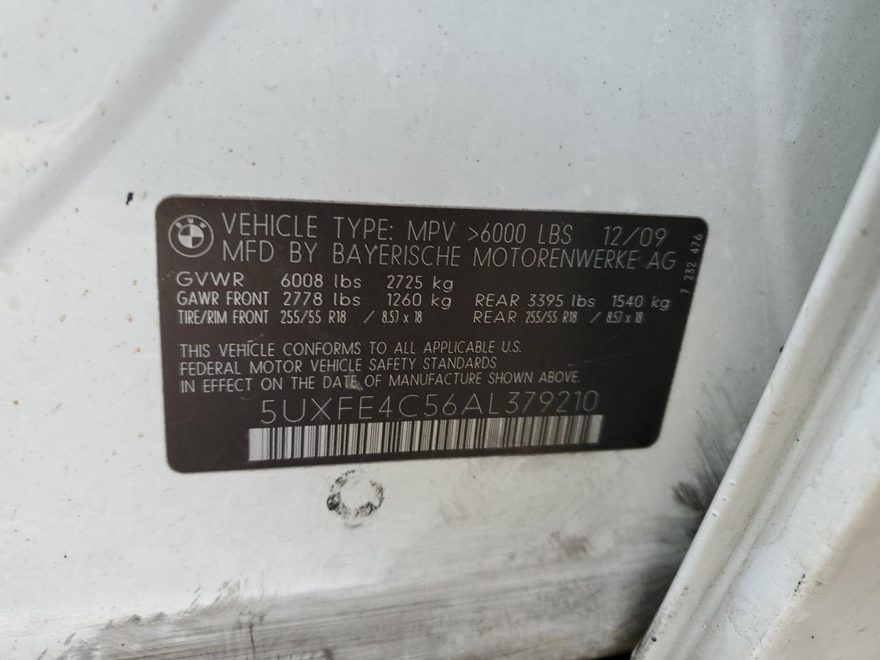 Lot #3311701267 2010 BMW X5 XDRIVE30I