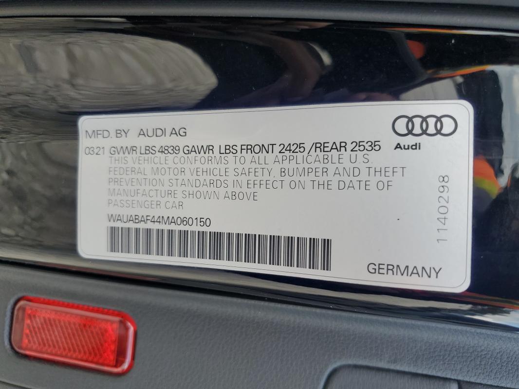 2021 AUDI A4 PREMIUM - WAUABAF44MA060150