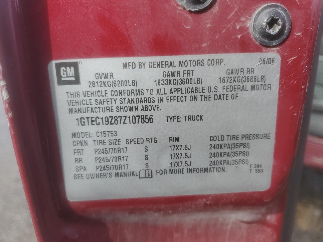 Lot #3282654308 2007 GMC NEW SIERRA